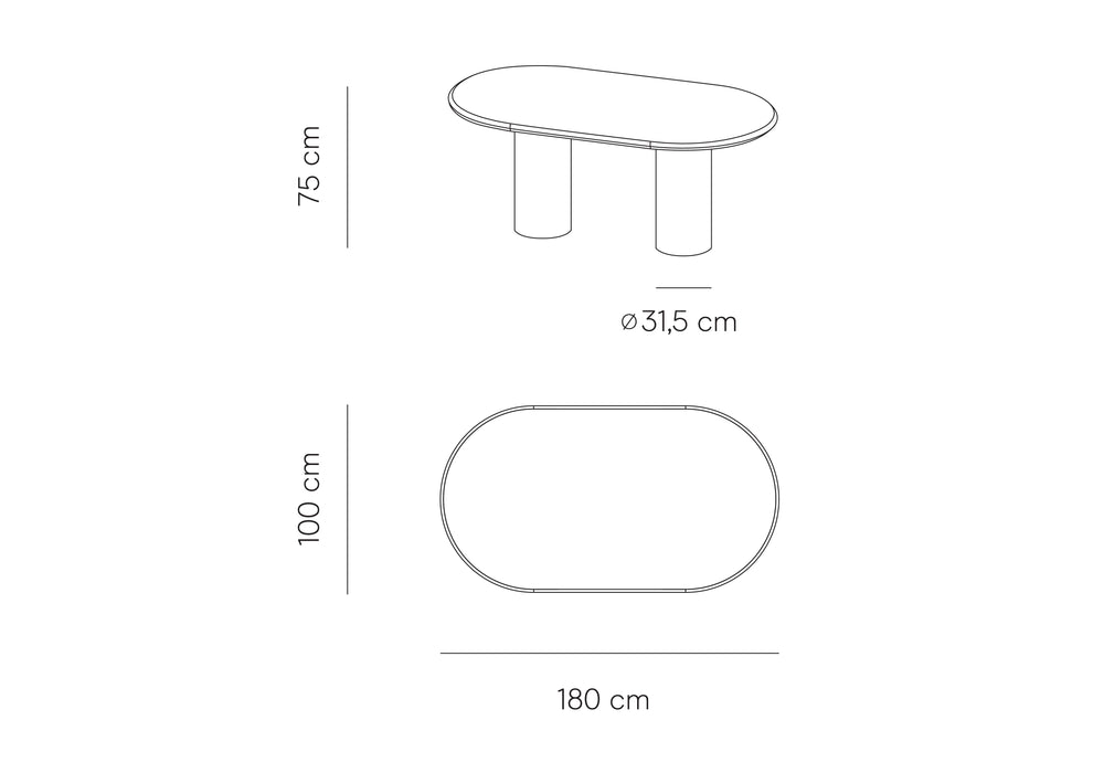Kimberly microskin spisebord - Runde møbelben