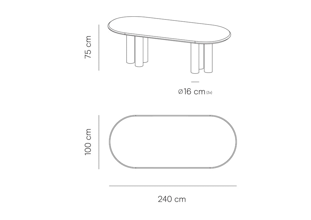 Mesa de comedor Kimberly microskin - Patas de mueble redondas