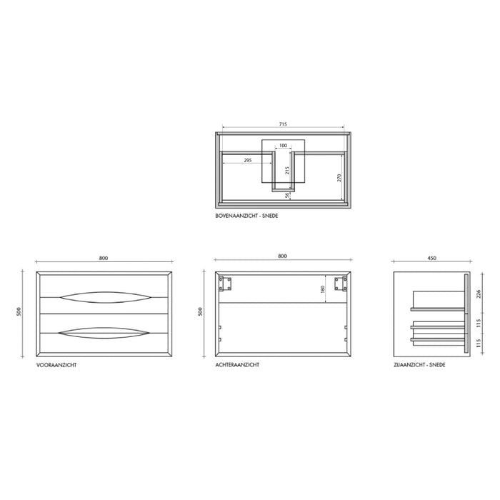 Vintage Bathroom Cabinet Bill - Teak - 150 cm
