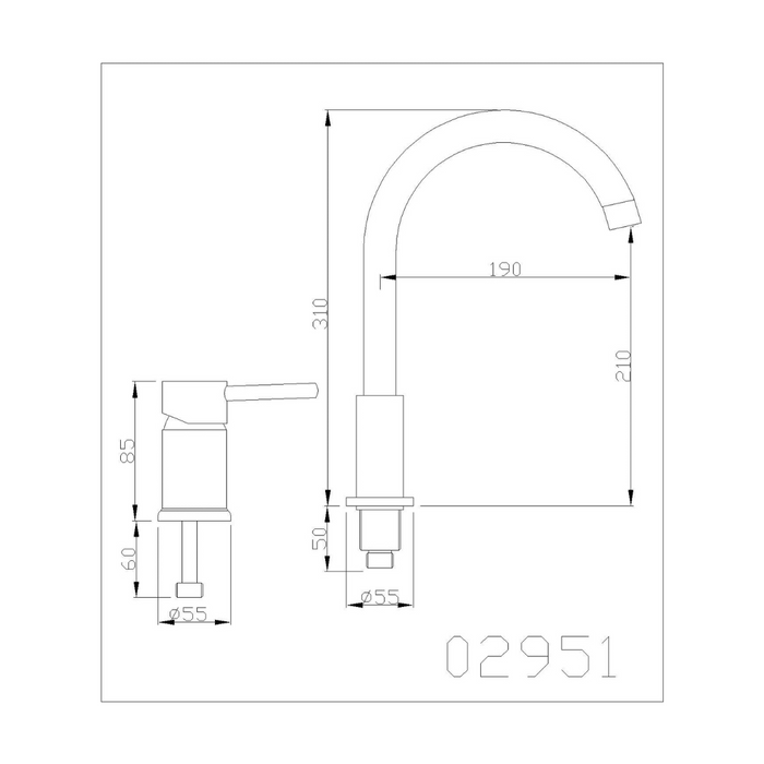 Grifo de superficie Redondo Cromo - Max