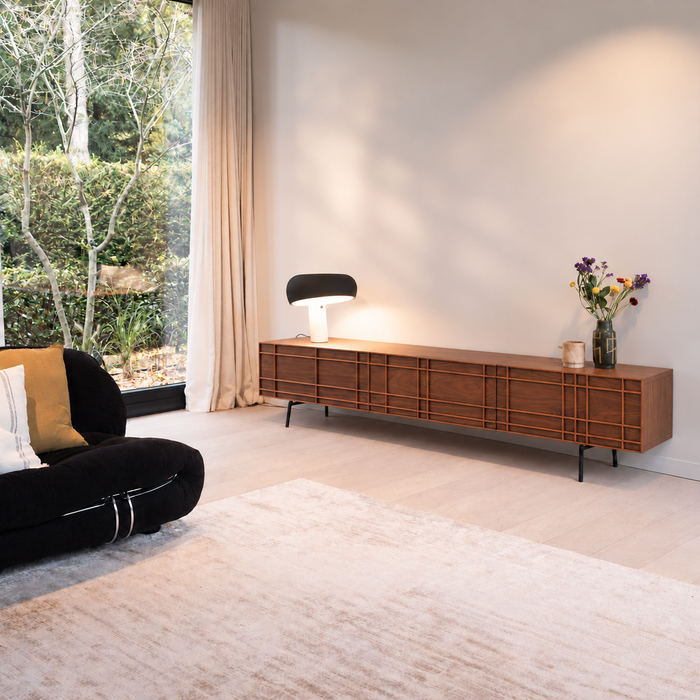 Tv-meubel Duinkerke met latten walnoot 220 cm