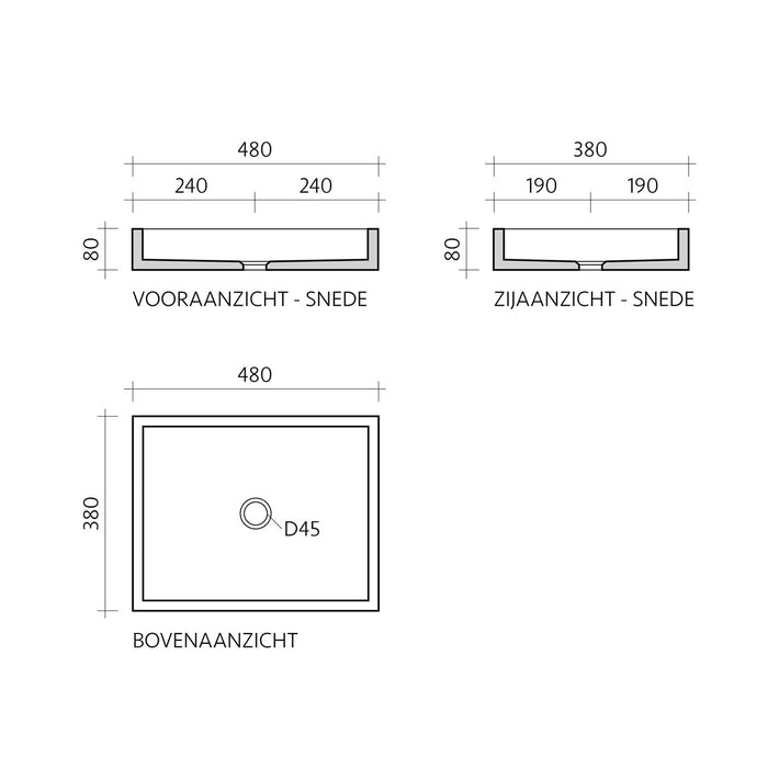George marmeren wastafel met kraangat - Grijs zandsteen - Travertin