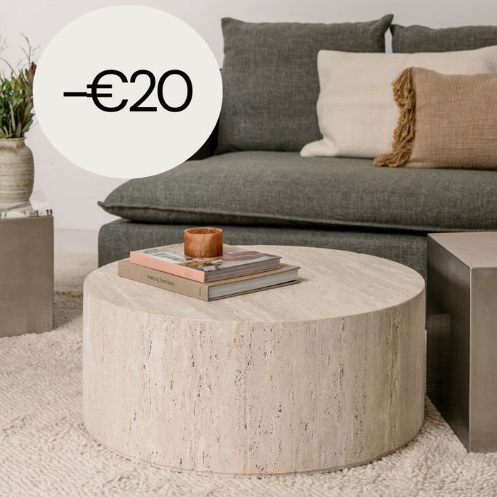Travertine coffee table - Dax - Low - 32cm
