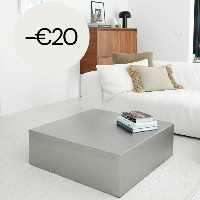 Salontafel Carentan - B90 D90 H30 - Stainless steel