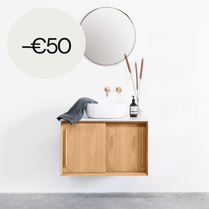 Bathroom furniture wood - White Marble - Washbasin Alexis V - Oak (80 cm) - Nestor