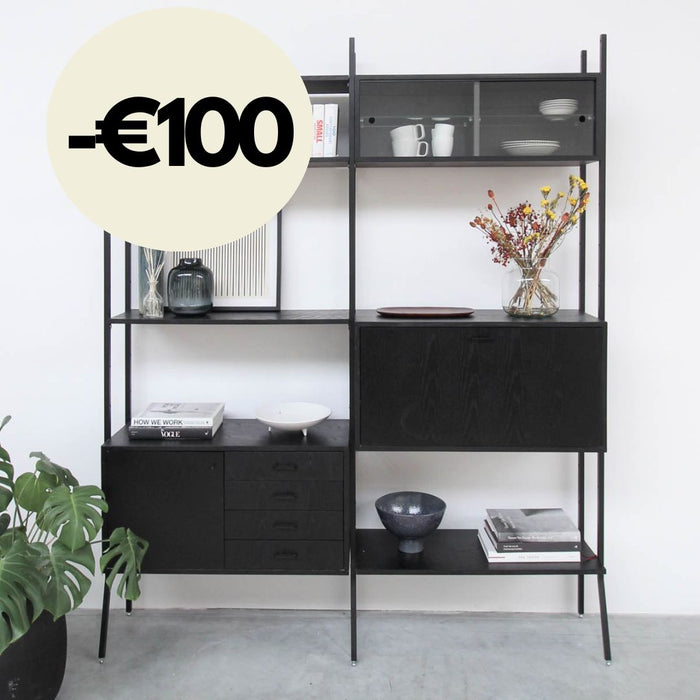 Armario de pared negro - 186×230cm