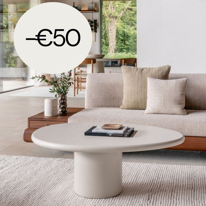Mesa de centro ovalada Microskin - Reef - Latte