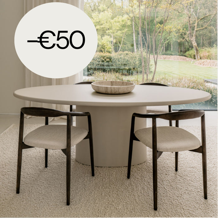 Oval dining table concrete look - Dena - Latte - 220cm - StoneSkin