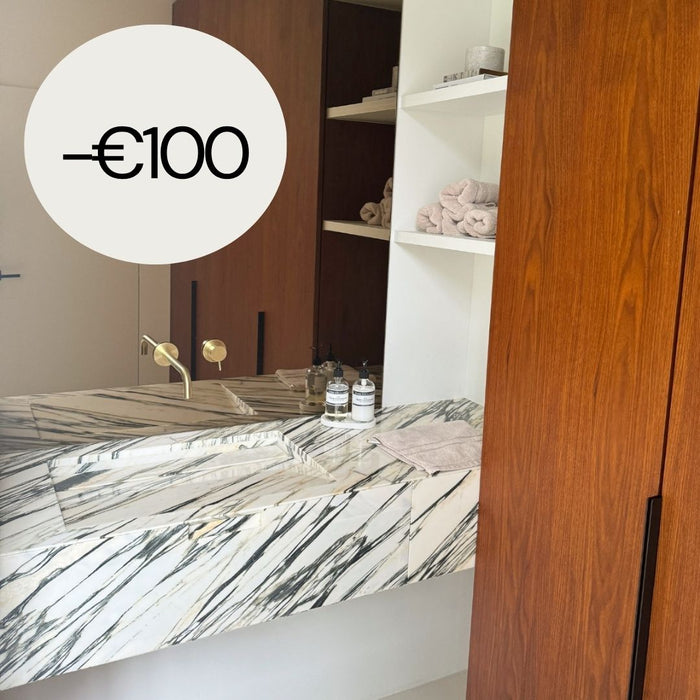 Mueble de baño Loudun con lavabo simple - Mármol Blanco Azul - 170 cm