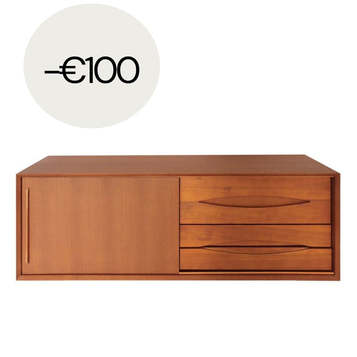 Retro zwevende badkamermeubel Bill - Teak - 150 cm
