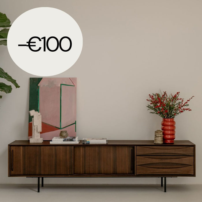 Vintage TV-kast met lade - Oskar  - 220 cm - Smoke hout