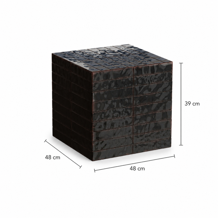 Salontafel Vence Schwarze Fliesen - Hoch - 39 cm