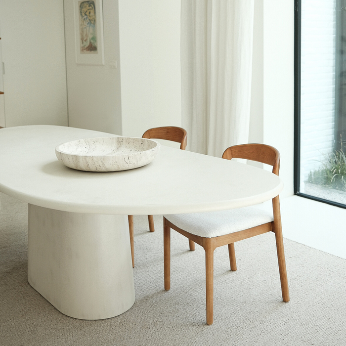 Esstisch in organischer Form - StoneSkin - Anvers - Gerades Tischbein