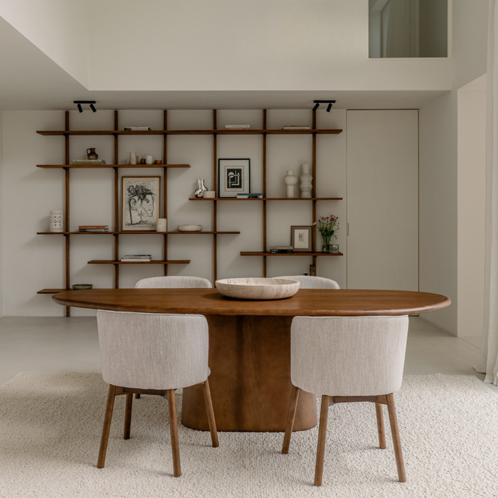 Table à manger organique en bois - Anvers - 240 cm - Noyer foncé - Frêne
