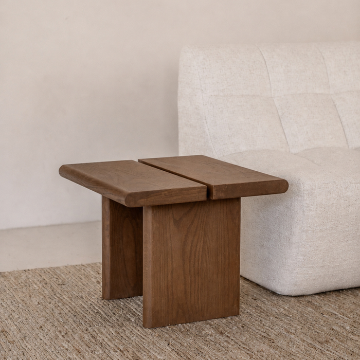 Bijzettafel Arlen - Donkerwalnoot kleur - Essenhout - 50 cm