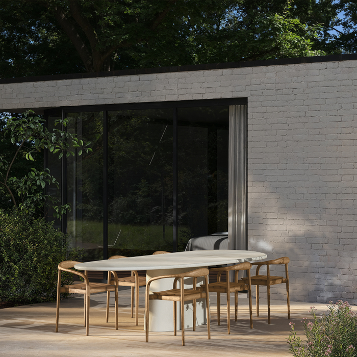 Organische eettafel voor buiten -  Avira - 280 cm - Latte - Polycomposiet