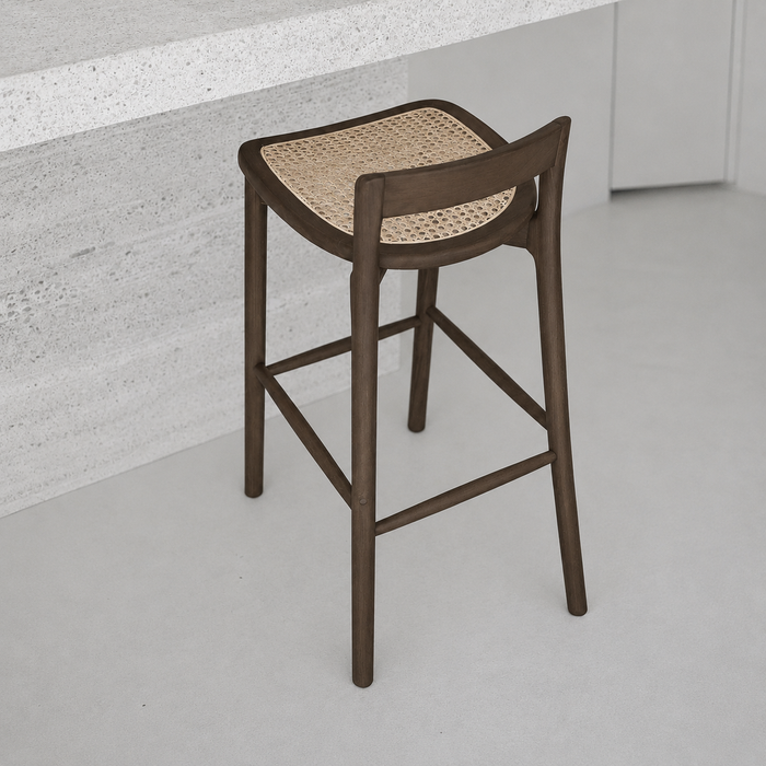 Barkruk Charmes - Smoke - Rotan zitting - 65 cm zithoogte