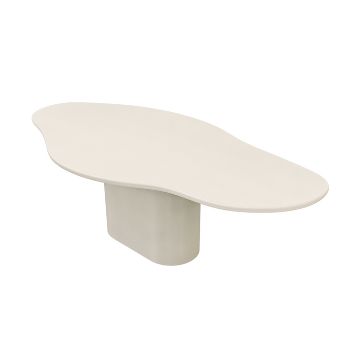 Organischer Esstisch - Cian - Betonoptik - StoneSkin - Latte