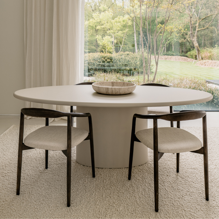 Oval dining table concrete look - Dena - Latte - 220cm - StoneSkin