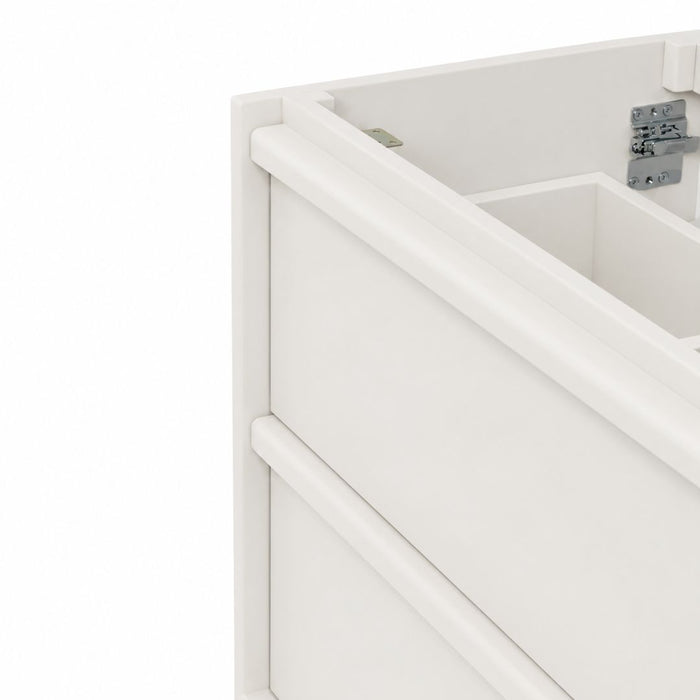 Mueble de baño con dos cajones - Fien - Blanco - Madera lacada - 80 cm