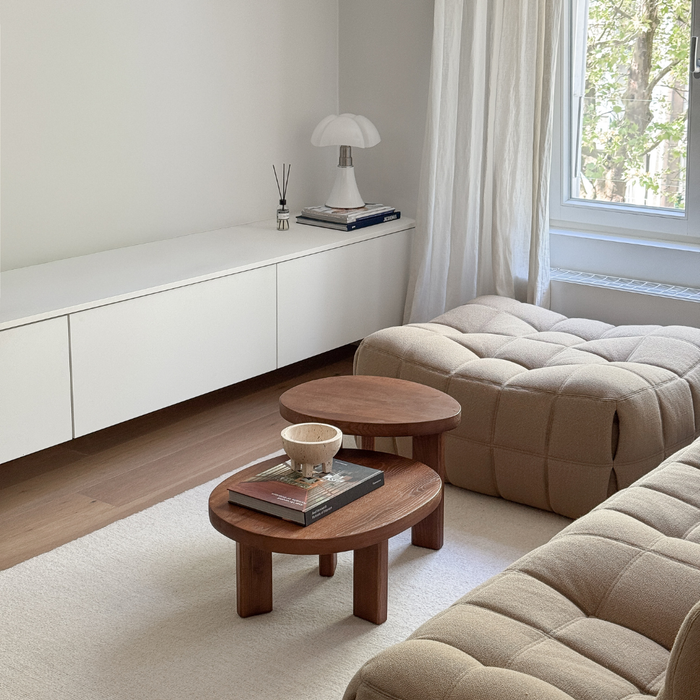Salontafel Eden - Essenhout - Donkerwalnoot - Ovaal - 60 cm - Medium