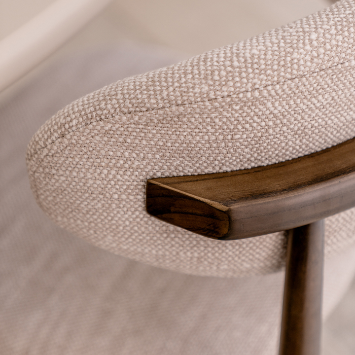Chaise de salle à manger Eve - Smoke - Assise en tissu - Tissage Sandstone tacheté