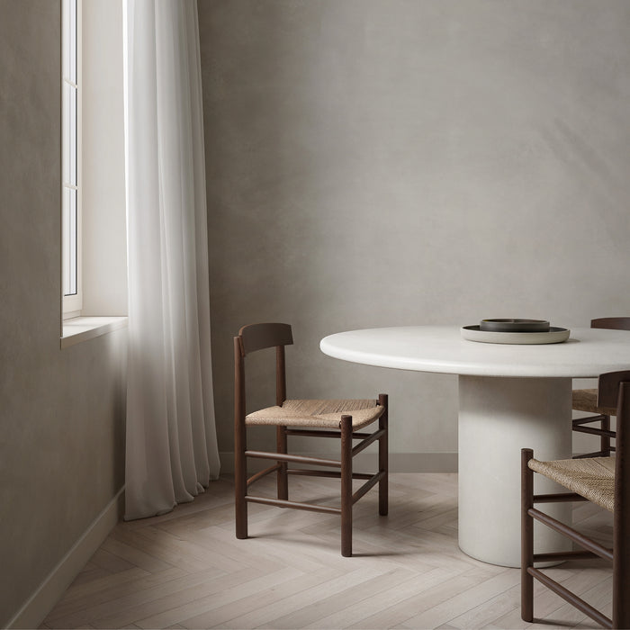 Gien - Silla de comedor - Nogal oscuro - Cuerda tejida latte