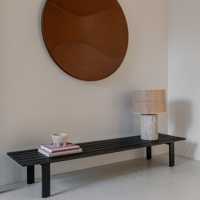 Bank Melanie - Beechwood - Smoke wood color - 200 cm