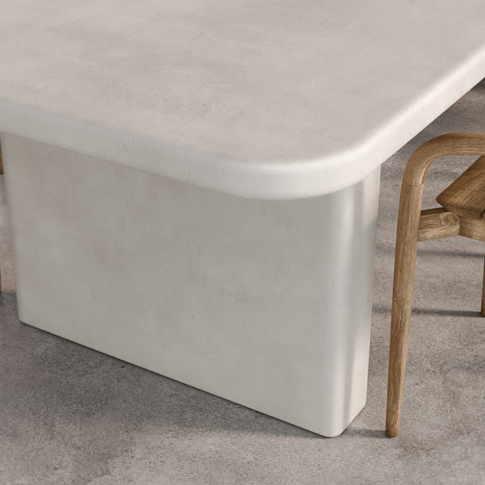 Table à manger rectangulaire d'extérieur avec pieds plats - Milor - 300 cm - Latte - Polycomposite