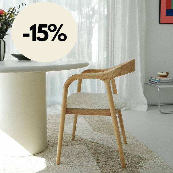 Silla de comedor - Muret - Asiento bouclé - Roble