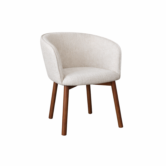Dining Chair Nox - Dark Walnut Color - Sandstone Spotted Weave