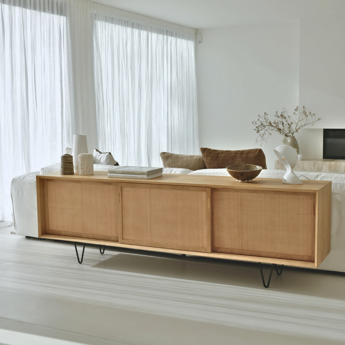Vintage Dressoir - Eik/Naturel Riet