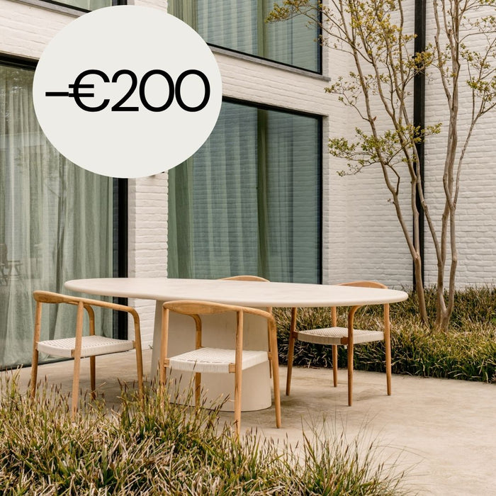Oval Garden Table Organic Shape - Anvers - MicroSkin - 240 cm or 260 cm - Cloudy Latte