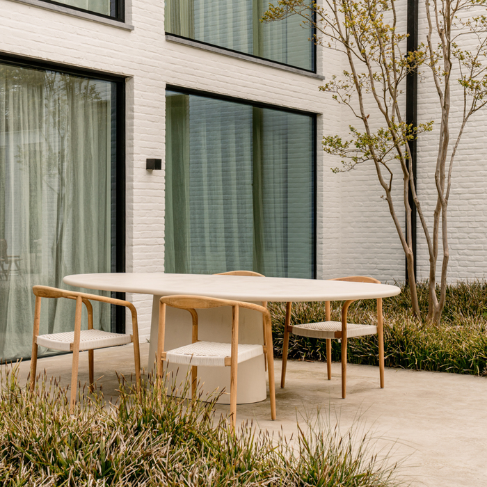 Oval Garden Table Organic Shape - Anvers - MicroSkin - 240 cm or 260 cm - Cloudy Latte