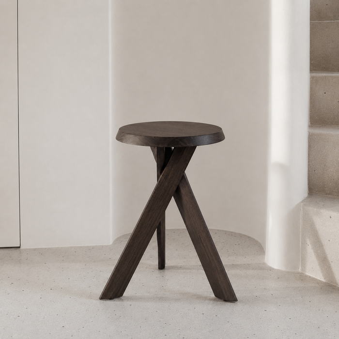 Table d'appoint Pannes - Bois d'acacia - Couleur bois fumé