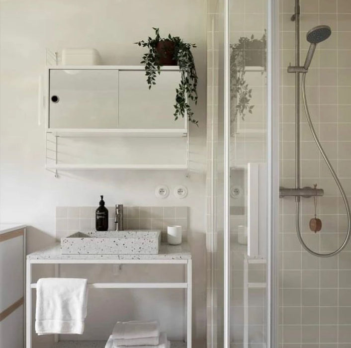 Mueble lavabo industrial - Jules blanco - Terrazo - George I - (80 cm)