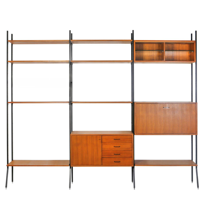 Vintage Wandkast met Uitbreiding - Teak - 278×230cm