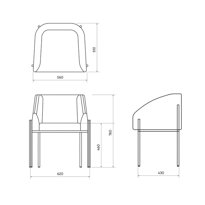 Royan - Dining room chair - White Bouclé