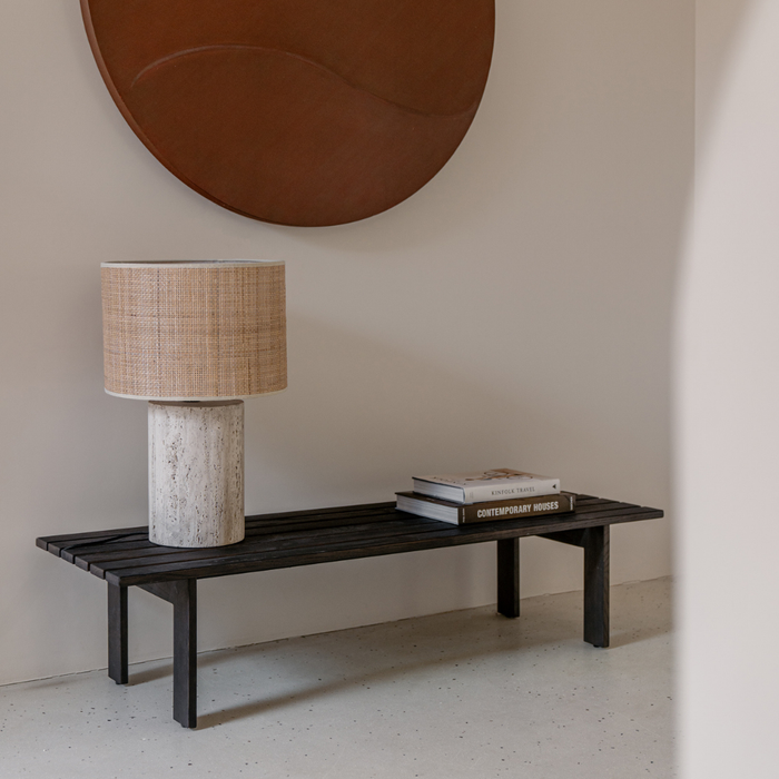 Bank Melanie - Essenhout - Color madera ahumada - 140 cm