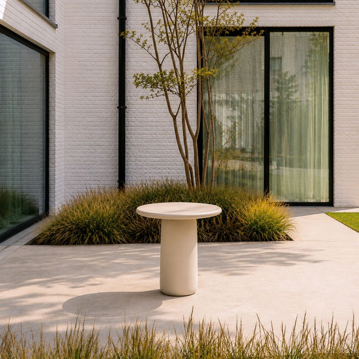 Outdoor coffee table Eze - D50 H50 - Latte - Polycomposite