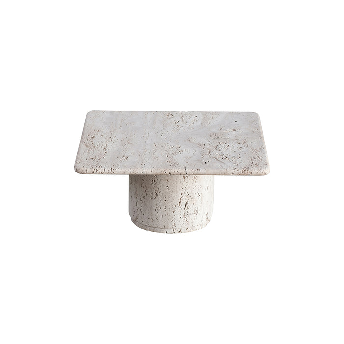 Coffee table Lyon - Stoneskin - Raw white - Round beveled edge - H25