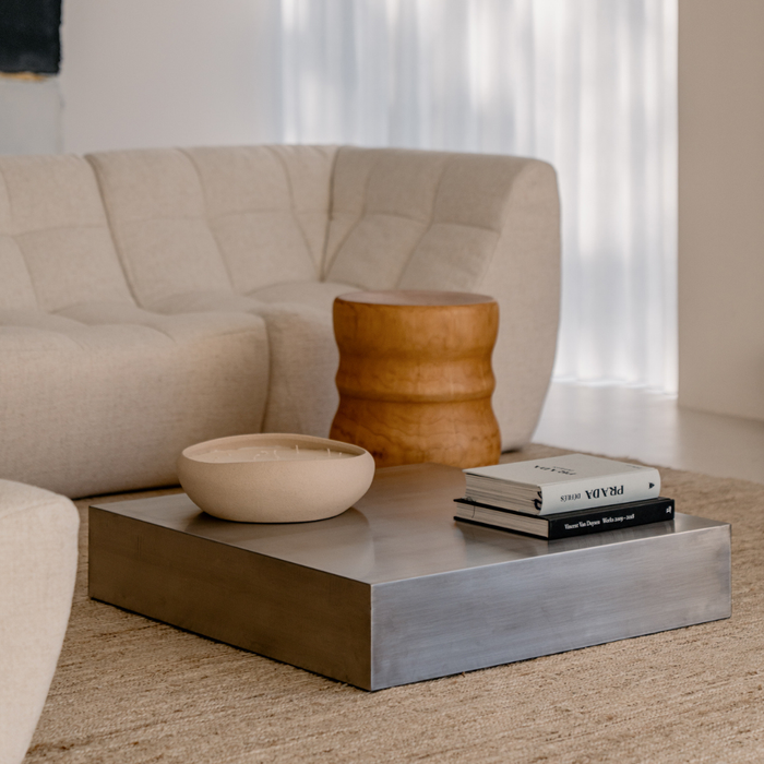 Table basse carrée Sienna - 80 cm - Acier inoxydable