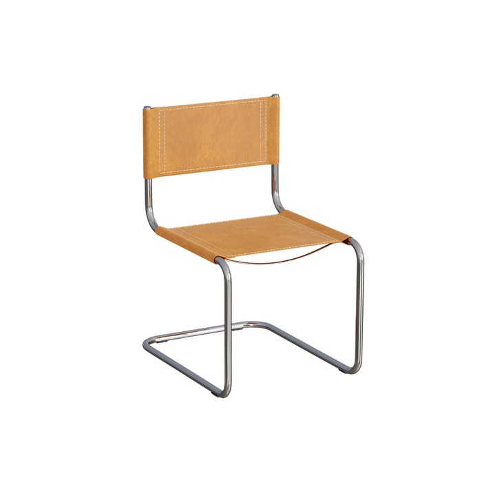 Dining chair Swing - Chrome frame - Light Cognac