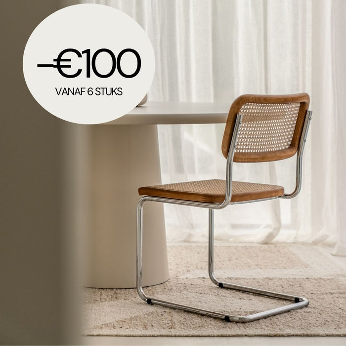 Silla de Ratan Natural - Nogal/Cromo - Swing