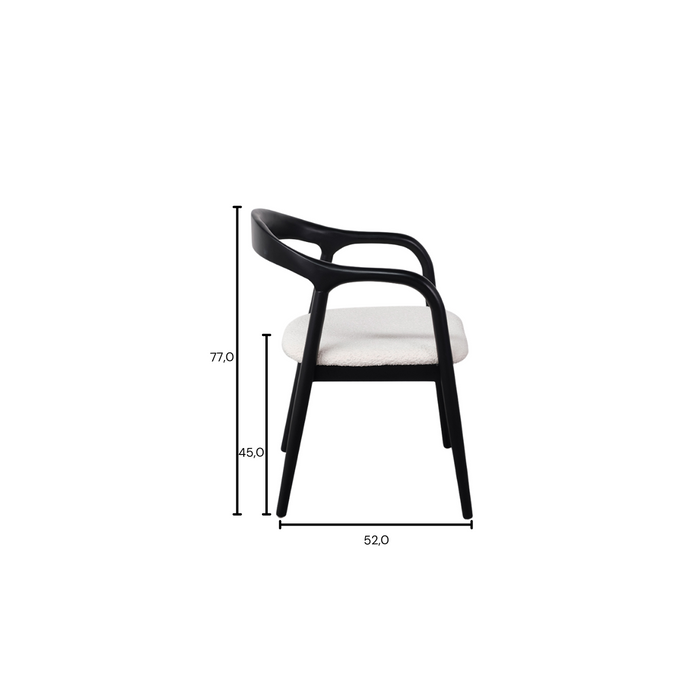 Muret - Dining room chair - Bouclé seat - Black