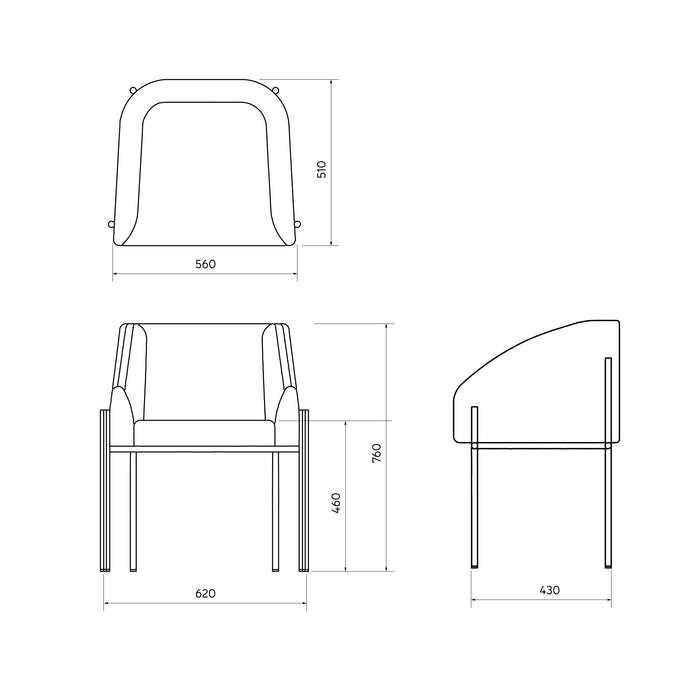 Silla de comedor - Royan - Beige oscuro