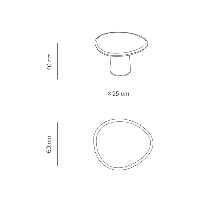 Table basse Microciment Juno - Glossy StoneSkin - Kaki clair - 64 cm