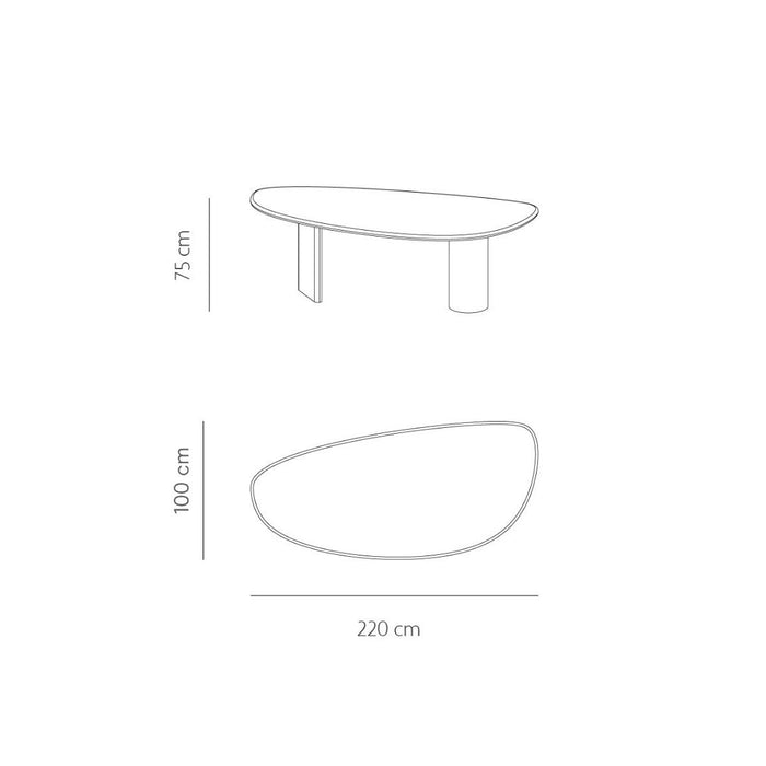 Rouen - Ovale eettafel - Microskin - 220 cm