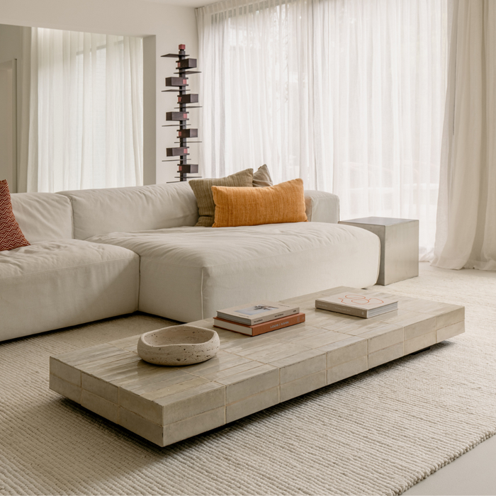 Mesa de centro Tilo – Baldosa blanca - Rectangular - 168 cm