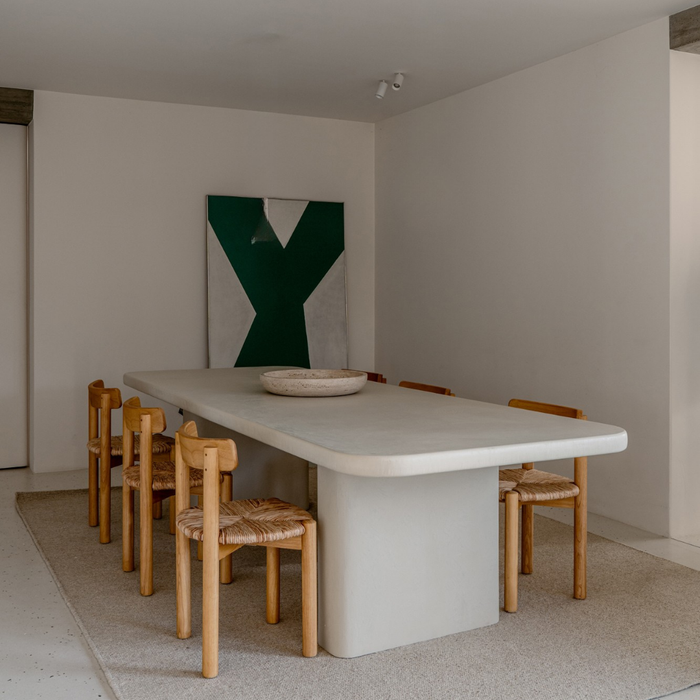 Mesa de comedor Tully - MicroSkin - Latte - Forma rectangular - Patas rectas